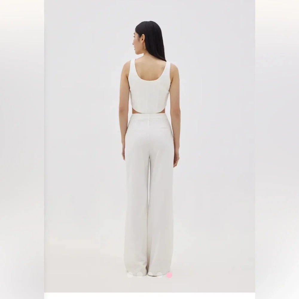 Love Bonito Pvara Regular Flare Pants (2022 Version) white Size S - Picture 5 of 8